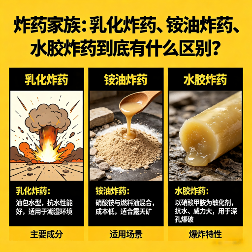 潮安炸药家族：乳化炸药、铵油炸药、水胶炸药到底有什么区别？